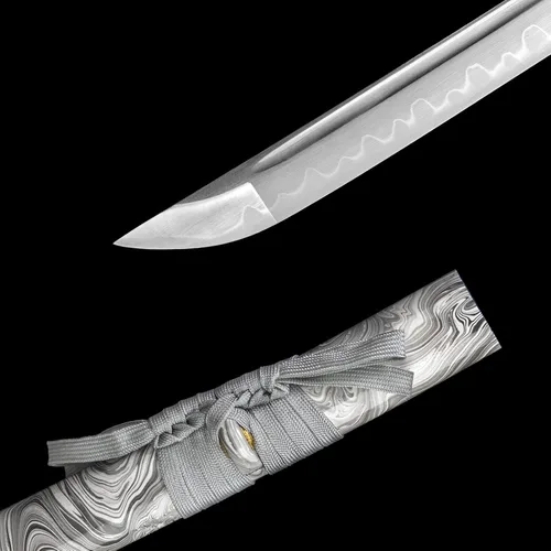 Miniatura 4 de Espada samurái real forjada a mano con acero T10 templado con arcilla, espada Katana de espiga completa afilada, 41 pulgadas