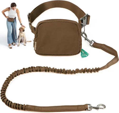 Miniatura 10 de Correa de perro manos libres con bolsa de golosinas para perros, correa de cintura elegante y moderna para pasear al perro, para llevar alrededor