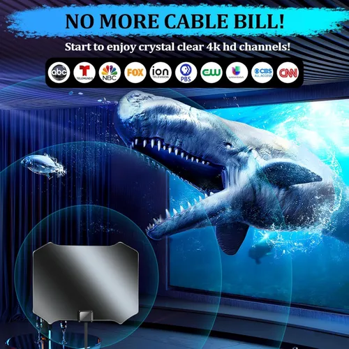 Miniatura 4 de 2026 TV Antenna Indoor, Antenna for Smart TV 5000+ Miles, HDTV Antenna for Local Channels with Amplifier Signal Booster for 4K 1080p - 18FT Long