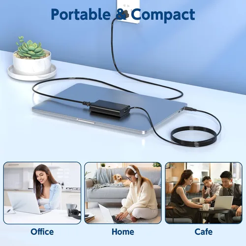 Miniatura 5 de Cargador para laptop de 65 W compatible con el cargador de laptop Dell Inspiron 11/13/14/15/17 3000 5000 7000 Series, cable de alimentación