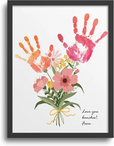 TwoDays Kit de manualidades con estampado de ramo de flores, regalos únicos para mamá de hija o hijo para el día de la madre, cumpleaños, Navidad,