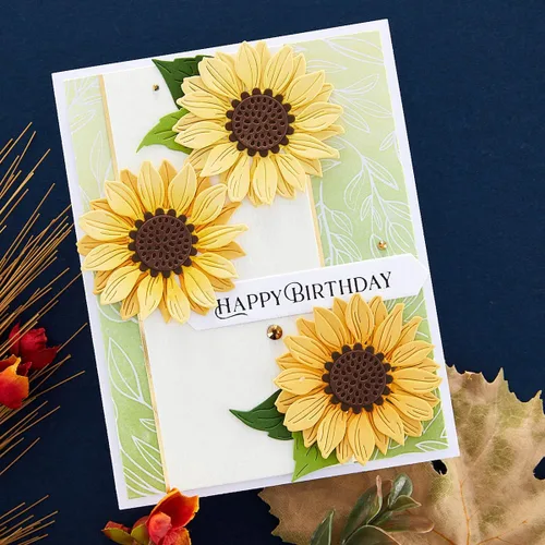 Miniatura 3 de Spellbinders Troqueles grabados con serenata de girasol S3-494