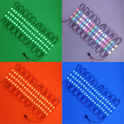 Miniatura 5 de YUNBO 100 unidades WS2811 RGB LED módulo luces DC 12V SMD 5050 direccionable color de ensueño inteligente RGB+IC módulo impermeable IP65 luces LED
