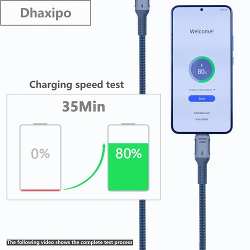 Miniatura 4 de Cable de alimentación USB 4 para Thunderbolt 4/3 240W/100W, 5K/4K/8K @60Hz para cable Thunderbolt 4, transferencia de datos de 3.0 ft/3 pies 40 Gbps