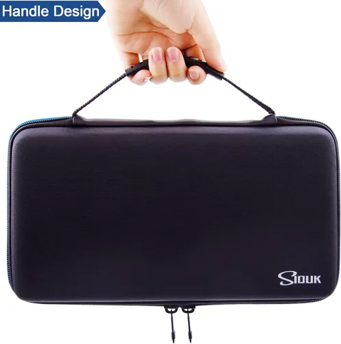 Miniatura 6 de SIQUK Estuche para dados DND, estuche organizador de dados con asa, bandeja ranurada extraíble con capacidad para 8 juegos de dados DND para Azul