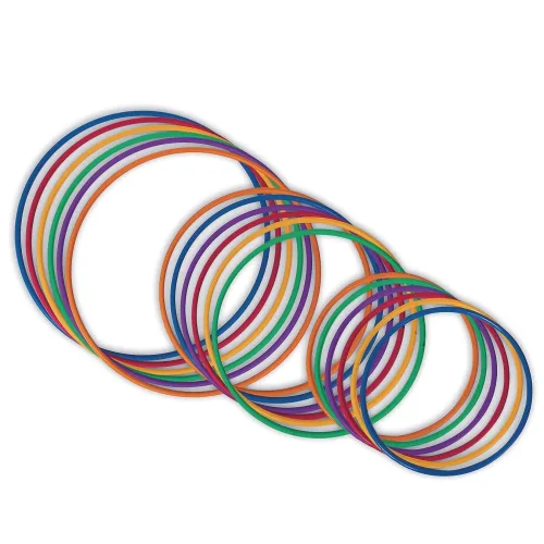 S&S Worldwide Paquete fácil de aros sin nudos. Resistente, calidad institucional para Hula, ejercicio, juegos, PE y más. Colores surtidos, 6 de cada