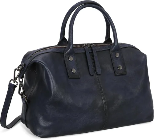 Miniatura 10 de Iswee - Bolso de hombro de cuero genuino, bolso tote con diseño de morral, con asa superior, bolso de gran capacidad, bolso cruzado