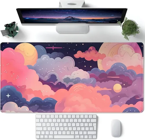 Miniatura 9 de Alfombrilla de mouse japonesa para juegos, color morado, XXL, extendida, anime, genial, grande, para teclado, mouse, alfombrilla de escritorio