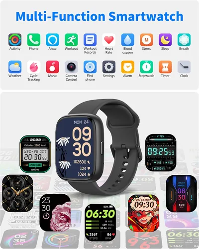 Miniatura 6 de Reloj inteligente para hombres y mujeres (Alexa incorporado), monitor de fitness HD de 1.83 pulgadas, llamada Bluetooth 5.3, monitor de sueño SpO2