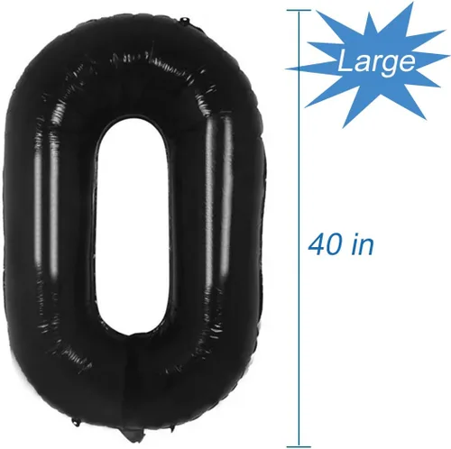 Miniatura 3 de Globos negros del número 10, globos para fiesta de cumpleaños número 10, 40 pulgadas