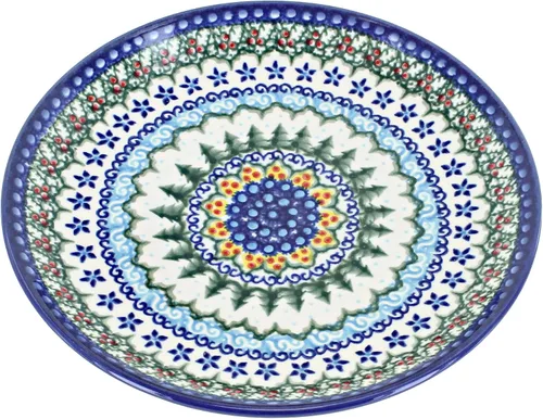 Miniatura 5 de Platos de postre amarillos Alyssa de cerámica polaca de Blue Rose - Diámetro de 7.5" - Hermoso plato para pastel, aperitivos o bocadillos