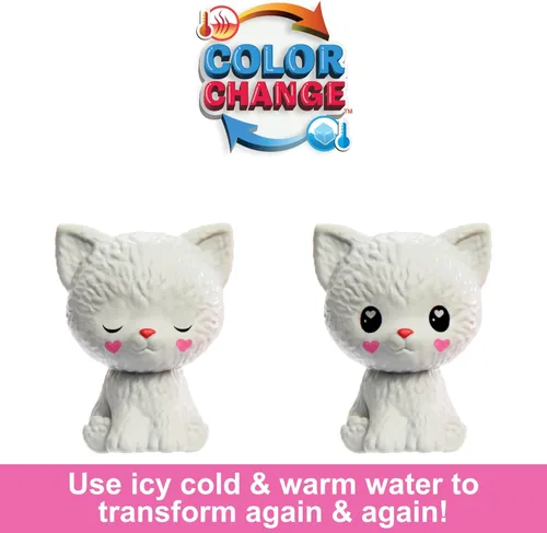 Miniatura 5 de Muñeca Barbie Cutie Reveal Chelsea y accesorios, disfraz de peluche de animal y 6 sorpresas que incluyen cambio de color, gatito como panda rojo
