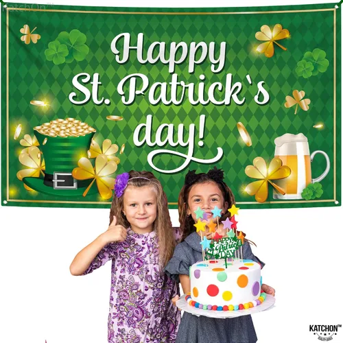 Miniatura 8 de KatchOn, XtraLarge - Cartel de feliz día de San Patricio, 72 x 44 pulgadas, telón de fondo del día de San Patricio para fotografía, pancartas