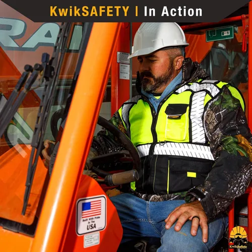 Miniatura 6 de KwikSafety - Chaleco de seguridad SHERIFF & SPECIALIST [Bolsillos de uso múltiple] Chaleco reflectante Clase 2 ANSI OSHA para hombres