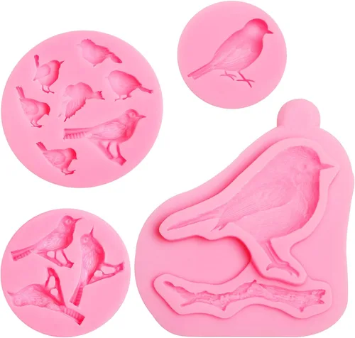 Miniatura 9 de Moldes de silicona para pájaros, molde de fondant de gorrión, moldes de chocolate para hornear para decoración de pasteles, decoración de cupcakes