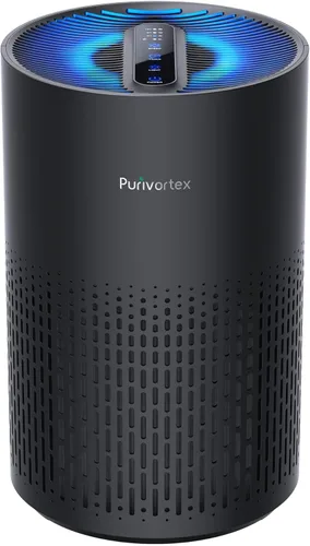 Purivortex Purificadores de aire para dormitorio, purificador de aire silencioso con filtro HEPA para polen, humo, polvo, caspa de mascotas, olor,
