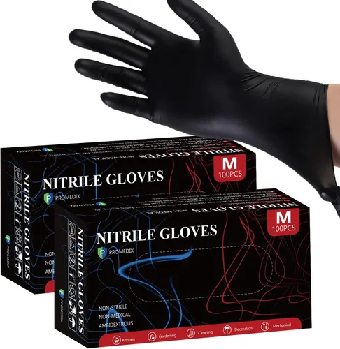 Miniatura 11 de PROMEDIX P Nitrile Disposable Gloves,4mil-100 Count,Gloves Disposable Latex Free,Powder Free for Cooking,Household,Food safe