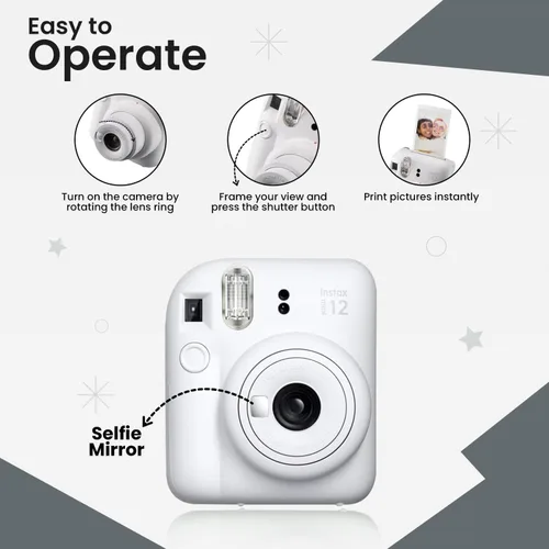 Miniatura 5 de Fujifilm Instant Mini 12 cámara + paquete de accesorios y funda personalizada + Fuji Instant (20 disparos) Mini álbum de fotos de diseñador