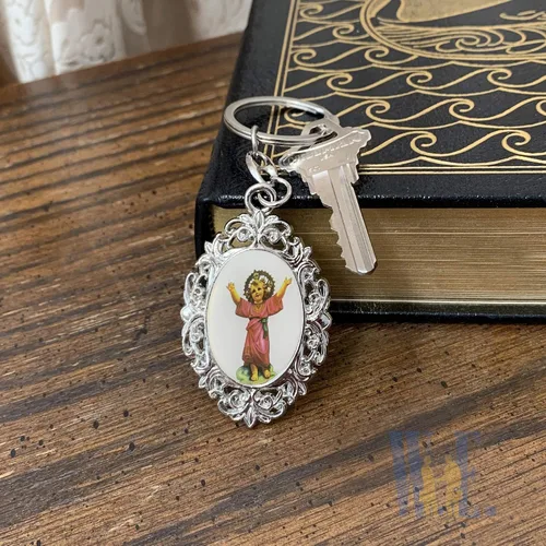 Miniatura 6 de 12 llaveros de metal personalizados para niño divino Jesús – Grabado Metal Bautismo Favor/Presentación de 3 años/Recuerdos de Bautizo/Divino Nino
