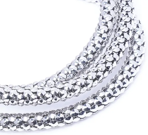 Miniatura 4 de SILANER Pulseras multicapa con dijes de cristal, 3 pulseras de cadena de maíz de oroplataoro rosa para mujer, pulsera elástica en forma de corazón