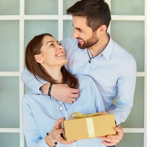 Miniatura 9 de Juego de 4 collares para parejas pulseras magnéticas a juego para novio novia parejas él o ella collares de relación a distancia para parejas