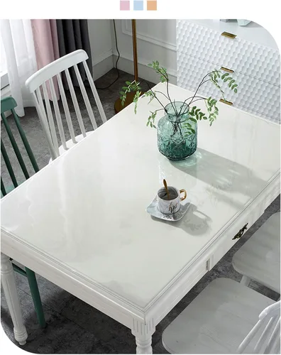 Miniatura 2 de Mantel de plástico impermeable a prueba de aceite, protector de mantel de PVC, protector de mesa transparente, 0.079 pulgadas de grosor, tapete