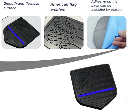 Miniatura 4 de Emblema de Bandera Americana para la puerta trasera RAM, emblema de bandera americana de ABS compatible con 2009-2018 Dodge RAM 1500 2500 3500 Línea