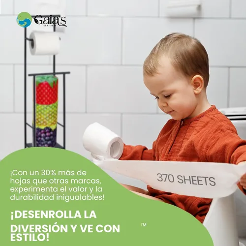 Miniatura 5 de Gaia's Premium y suave papel higiénico de bambú orgánico con aroma a fruta 12 mega rollos, 3 capas, 370 hojas Certificado FSC, libre de PFAS