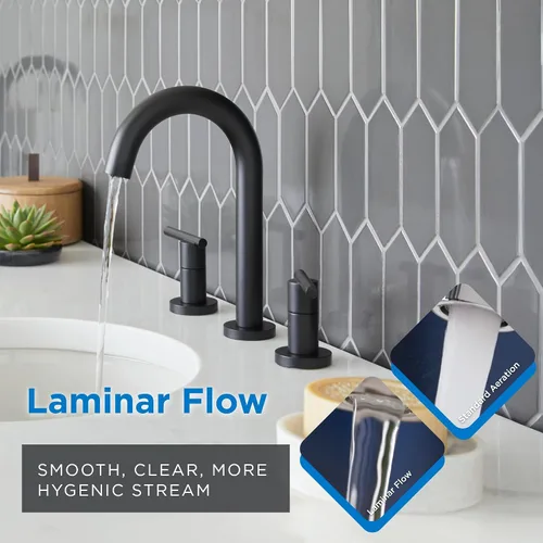 Miniatura 4 de Gerber Fontanería Parma Trim Line Grifo de lavabo generalizado de dos manijas Negro satinado