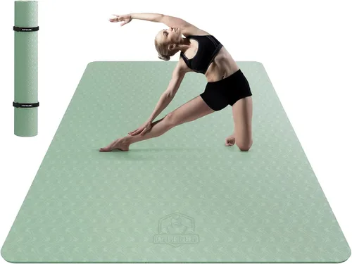 Miniatura 16 de HAPBEAR Tapete de yoga extra grande de 2.835 x 1.890 x 0.236 in (1/4 pulgadas), antideslizante, duradero, grueso y ancho para entrenamientos