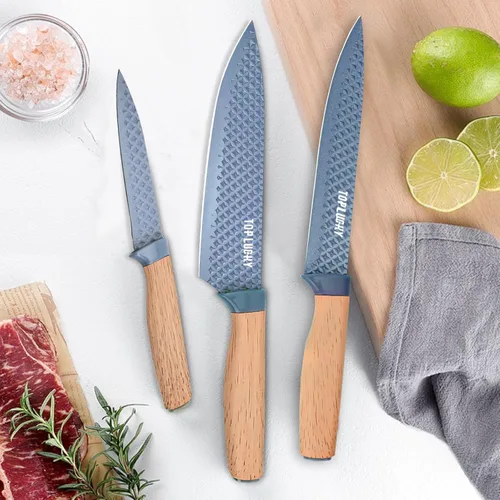 Miniatura 6 de Juego de cuchillos de cocina, juego de 6 piezas de cuchillos azules y afilados Retrosohoo para la cocina, juego de cuchillos de chef de acero