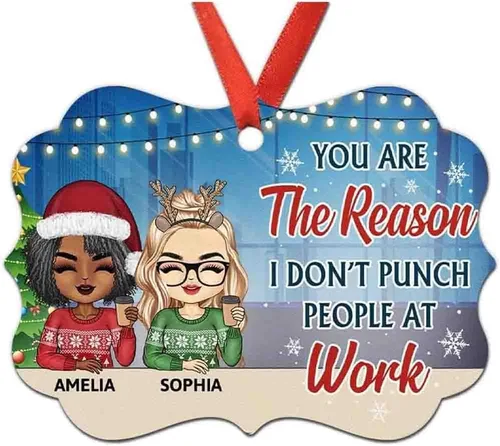 Miniatura 18 de Adorno personalizado con texto en inglés «Best Friend are Hard to Find Because The Very Best is Already Mine», adorno de Navidad personalizado 2023