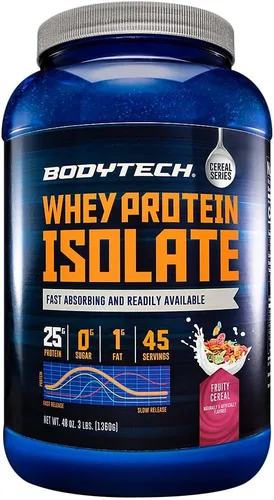 Miniatura 9 de BODYTECH Proteína de suero aislado en polvo - 25g de proteína por porción con BCAA - Absorción rápida para el crecimiento muscular y recuperación