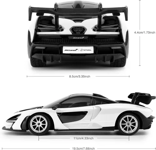 Miniatura 3 de RASTAR Juguete RC, McLaren Senna 1:24 Control remoto RC Car, Coche de juguete McLaren para niños - Blanco