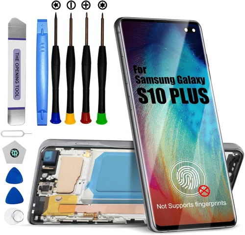 Para Samsung S10 Plus Reemplazo de pantalla con marco para Samsung Galaxy S10+ Plus Reemplazo de pantalla G975f G975u G975w Pantalla LCD Pantalla