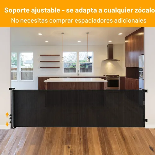 Miniatura 5 de Puertas de bebé extra anchas de 100 pulgadas para gran apertura, puerta retráctil para interiores para perros, puertas para cachorros para la casa