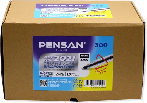 Miniatura 17 de PENSAN - Paquete de 250 bolígrafos de bola, (125 negros y 125 azules) - Bolígrafos de 1.0 mm de punta media, agarre ergonómico triangular, escritura