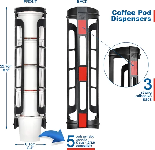 Miniatura 4 de STORAGENIE Soportes para tazas K, soportes para cápsulas de café para Keurig, soportes para KCup, almacenamiento de cápsulas K que ahorran espacio