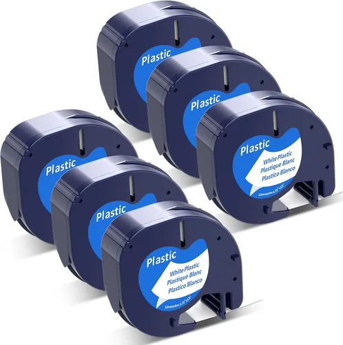 Miniatura 21 de Paquete de 4 cintas adhesivas de plástico transparente compatibles con Dymo Letratag 16952 S0721530 de 0.472 in x 13.1 ft 1/2 pulgadas x 13 pies
