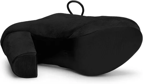 Miniatura 6 de Allegra K Botines con cordones de tacón grueso y plataforma para mujer