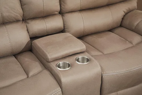 Miniatura 7 de Betsy Furniture Juego de sofá reclinable de microfibra para sala de estar 8007 (topo, sofá+sofá biplaza+sillón reclinable)