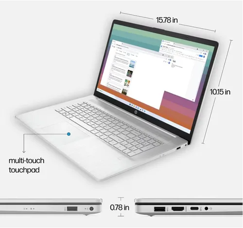 Miniatura 2 de HP Portátil de 17.3 pulgadas, pantalla FHD 1920 x 1080, Windows 11 Pro, AMD Ryzen 5 7430U, estudiantes y negocios, memoria de 32 GB, SSD de 1 TB