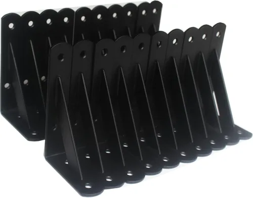 Miniatura 56 de Paquete de 16 soportes de estante resistentes negros de 20 pulgadas de largo x 12 pulgadas de alto con tornillos, soportes de estante de metal