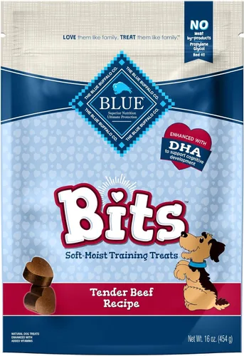 Miniatura 25 de Blue Buffalo Bits Golosinas Suaves para Perros para Entrenamiento, Hechas con Ingredientes Naturales y Mejoradas con DHA, Receta de Carne de Res