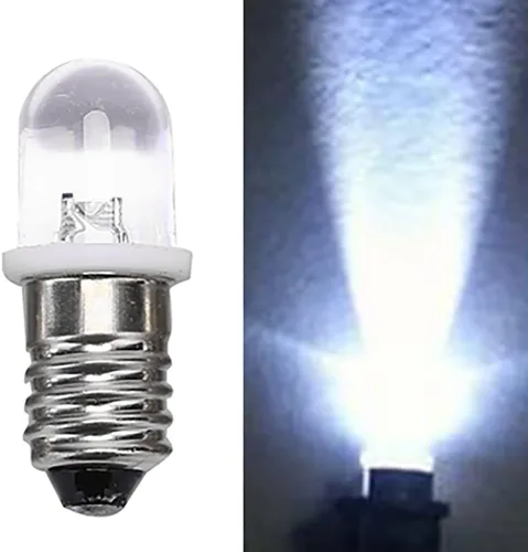 Miniatura 5 de Mini bombilla LED E10 de 0.2 W, 0.2 W, 3 V, bombillas de base de tornillo en miniatura, indicador LED para circuito de experimento casero