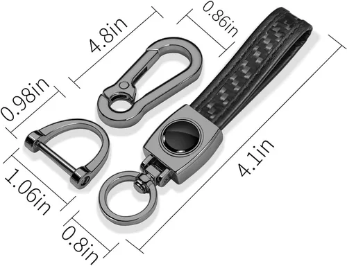 Miniatura 5 de iPick Image Para Chevrolet Camaro SS Real Negro Fibra de Carbono Correa Gancho Llavero Llavero, Con licencia
