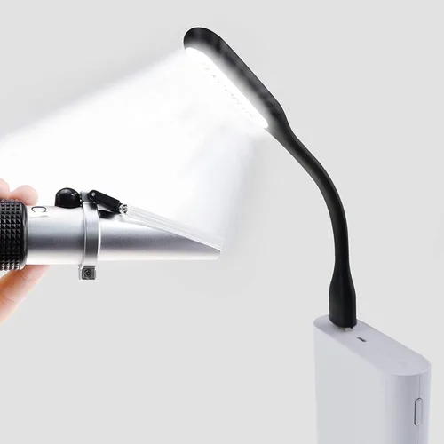 Miniatura 9 de Refractómetro Brix con ATC, Rango 0-32% Brix con 0.2% División, para Brandy, Cerveza, Frutas, Líquido de Corte, con Luz LED Extra y pipetas