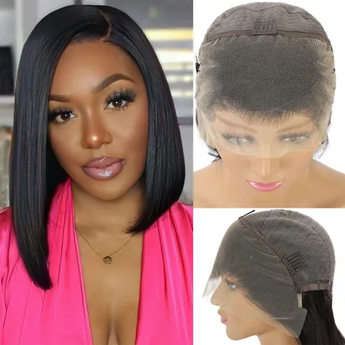 Miniatura 15 de Skouty Peluca de cabello humano Kinkycurly de 13 x 4 con encaje frontal, pelucas de cabello humano de densidad 180 sin pegamento, pelucas