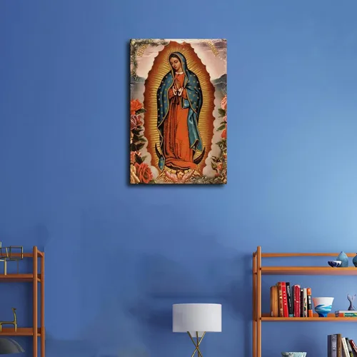 Miniatura 2 de ULLiaN Póster de la Virgen María Ángel de Guadalupe para decoración del hogar, póster de lienzo impreso para pared (12 x 18 pulgadas, sin marco)