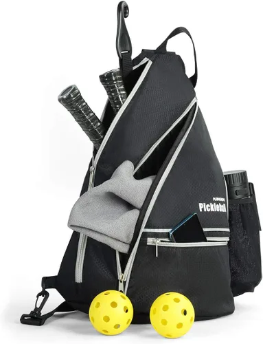 Mangrove Bolsa de pickleball, mochila de pickleball para hombres y mujeres, bolsa ajustable con gancho para cerca, gran capacidad/bolsillo de Negro